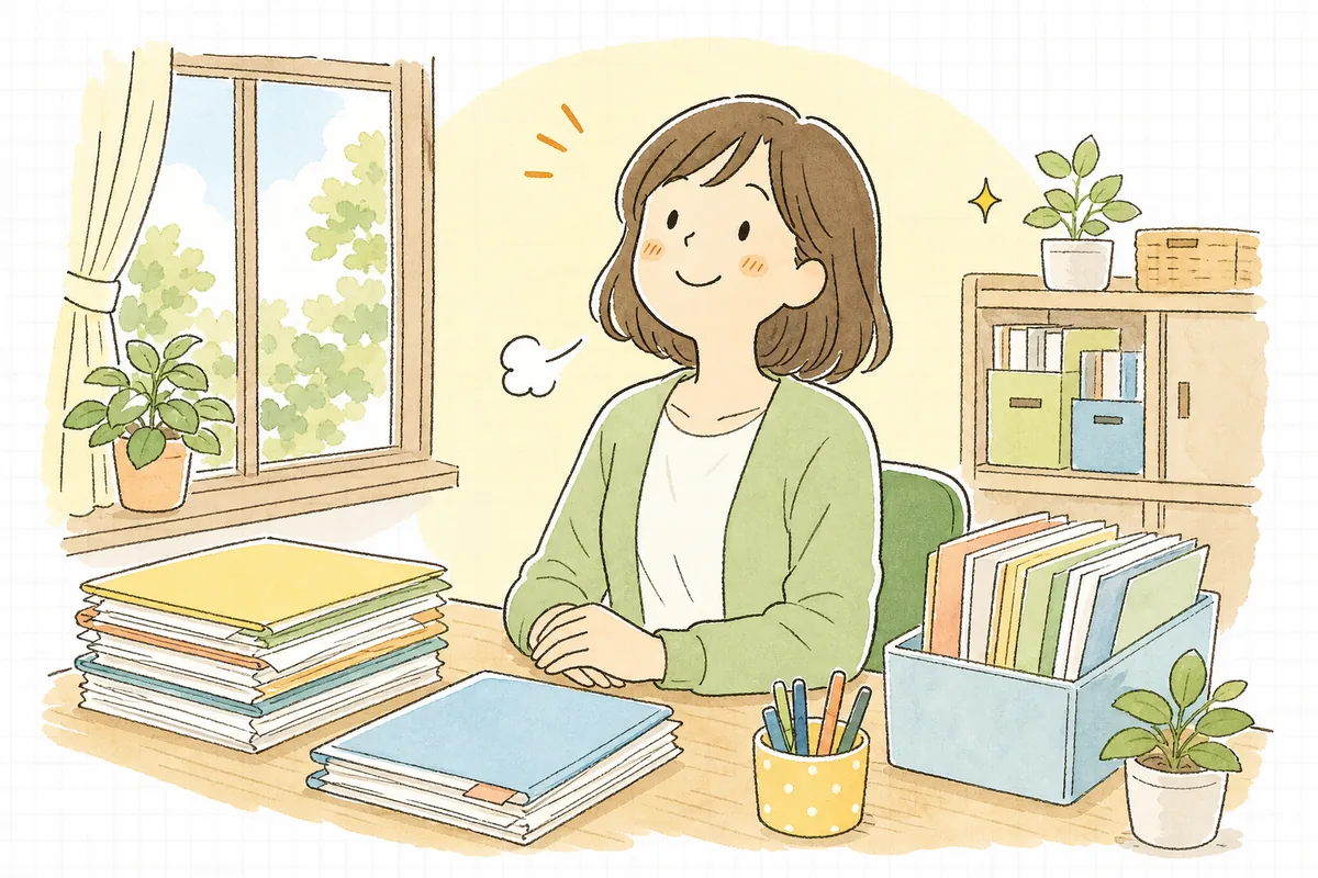 加算の内訳を確認し終え、ほっとした表情で顔を上げる保育園の事務担当者